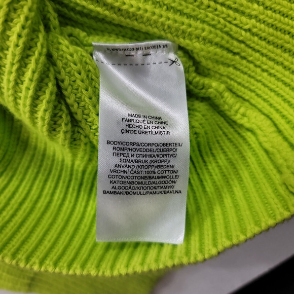 Lauren Ralph Lauren Knit Hoodie Sweater Womens Medium Lime Green Work Chore - Picture 12 of 13